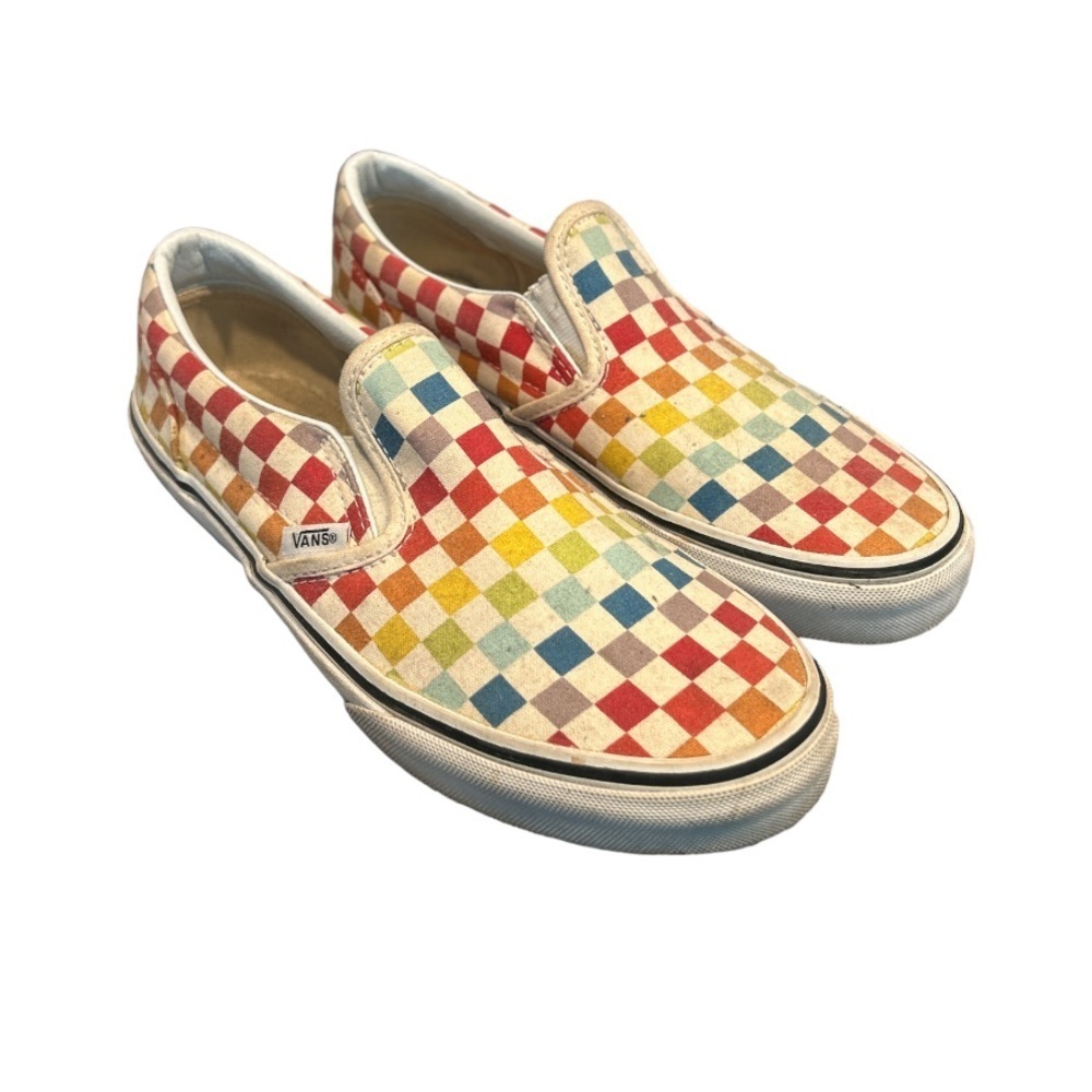 Rainbow Slip On Checkerboard Vans Shoe - Picture 3 of 10